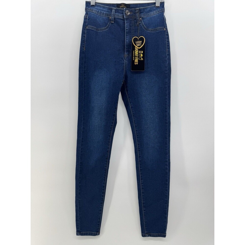 Skinny Fries Jeans Dark Blue Jeans Luxe Soft Juniors size 5 Skinny High Rise NWT